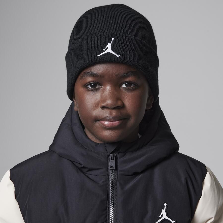 Jordan Essentials tweedelige beanieset voor kids Zwart - Foto 4