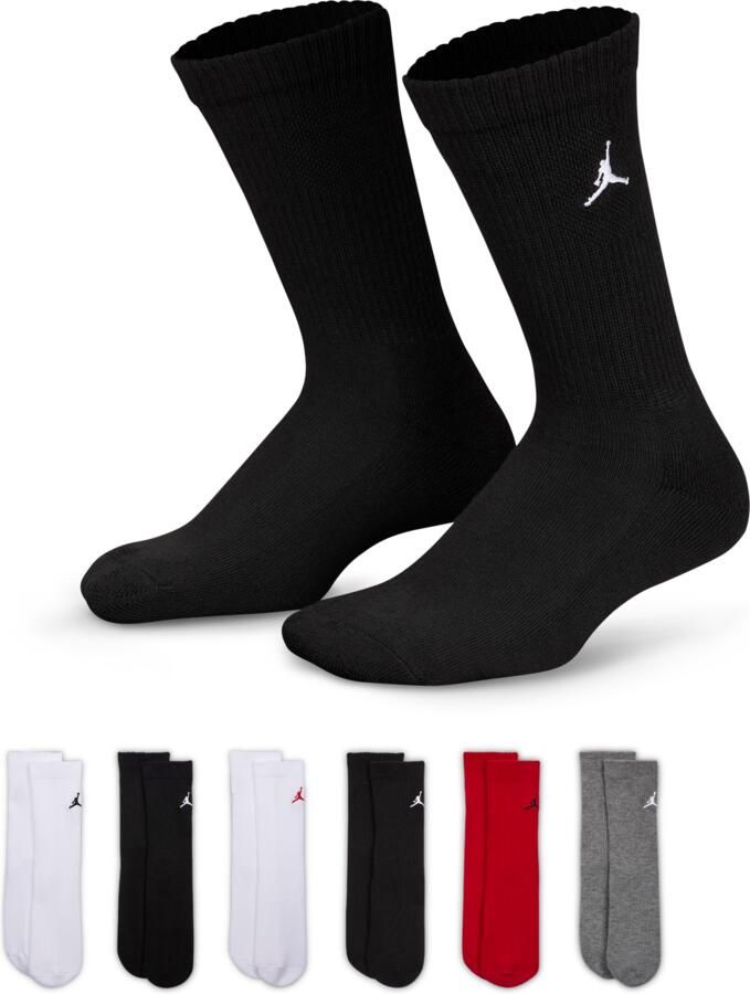 Jordan Everyday Essentials crew sokken voor kids (6 paar) Rood - Foto 3