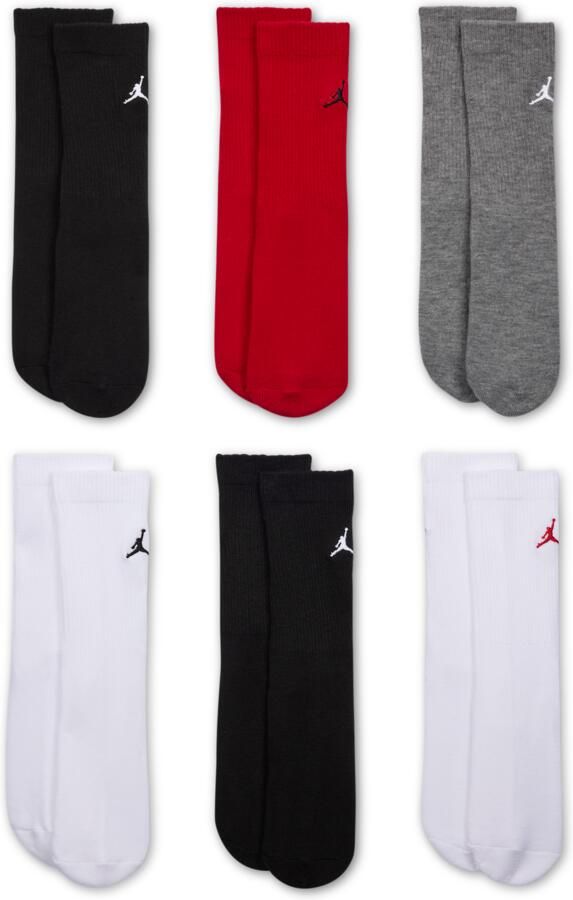 Jordan Everyday Essentials crew sokken voor kids (6 paar) Rood - Foto 2