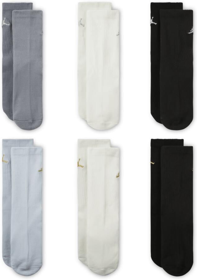 Jordan Everyday Essentials crew sokken voor kids (6 paar) Zwart - Foto 3