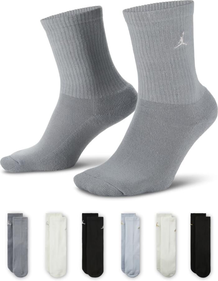 Jordan Everyday Essentials crew sokken voor kids (6 paar) Zwart - Foto 2