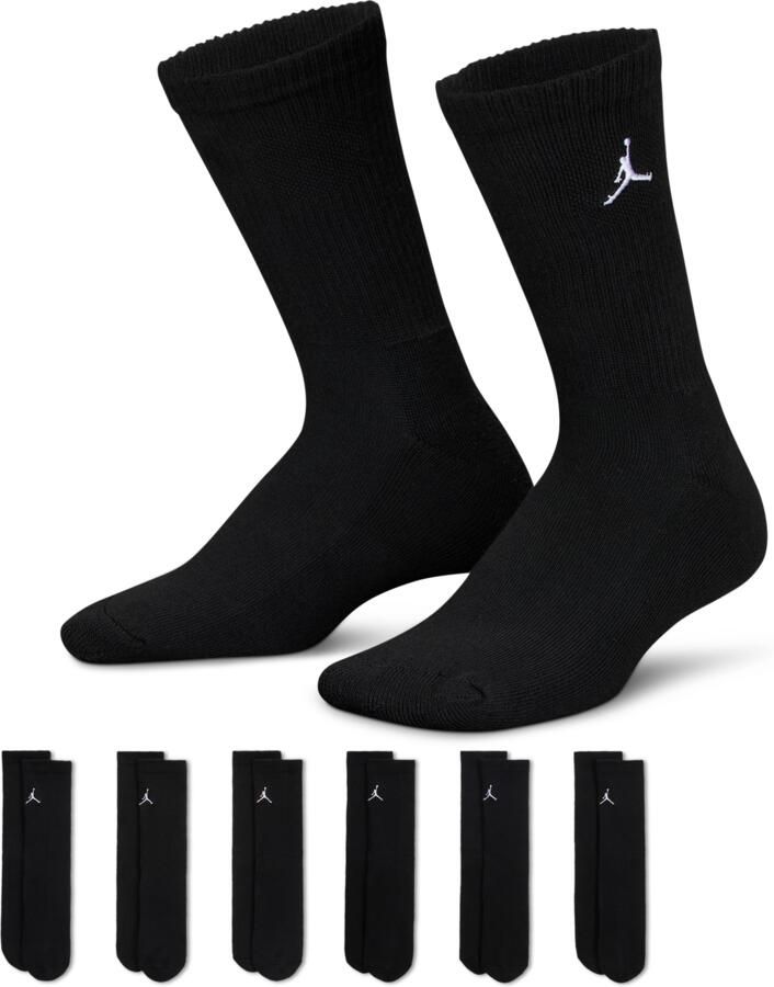 Jordan Everyday Essentials crew sokken voor kids (6 paar) Zwart - Foto 4