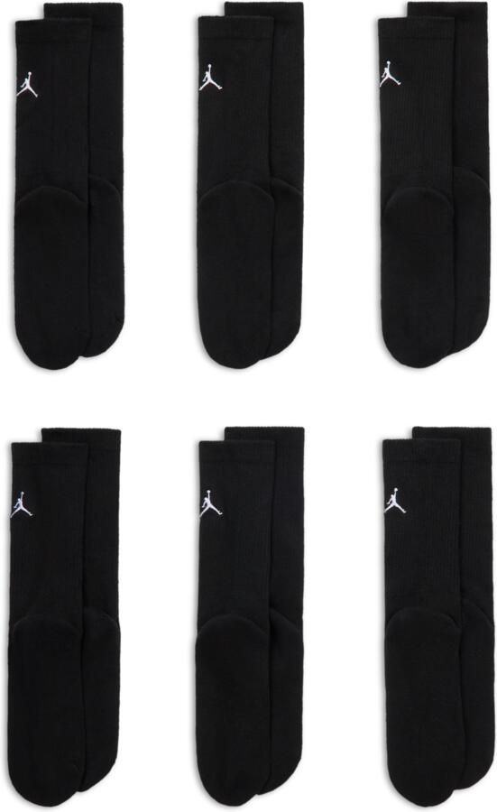Jordan Everyday Essentials crew sokken voor kids (6 paar) Zwart - Foto 3