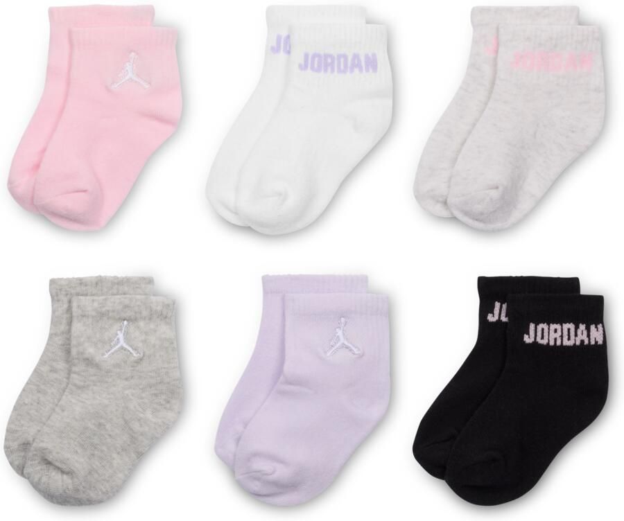 Jordan Everyday Essentials enkelsokken voor baby's peuters (6 paar) Roze - Foto 3