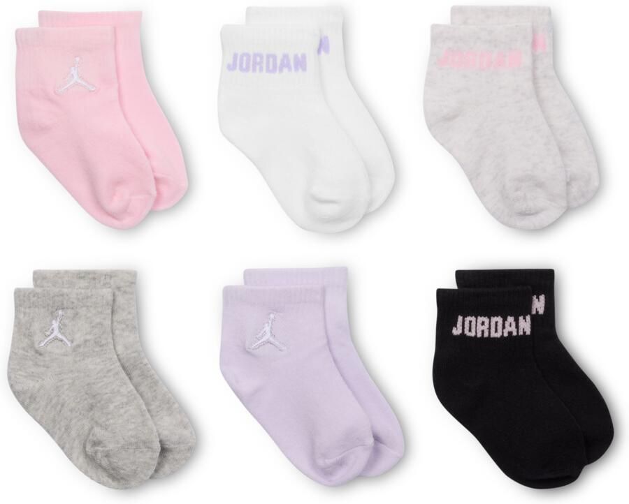 Jordan Everyday Essentials enkelsokken voor baby's peuters (6 paar) Roze - Foto 2
