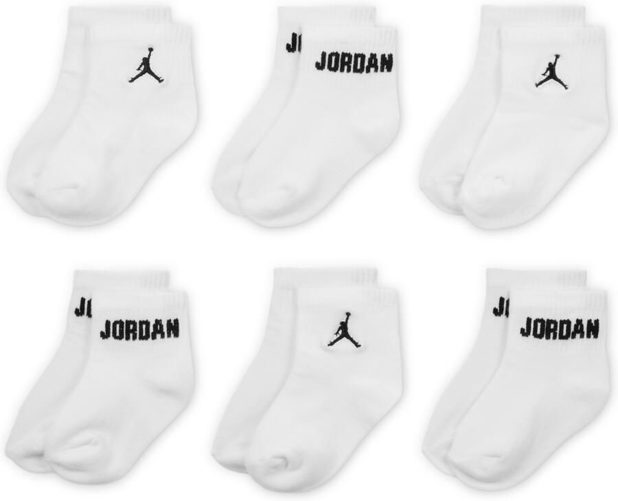 Jordan Everyday Essentials enkelsokken voor baby's peuters (6 paar) Wit - Foto 3