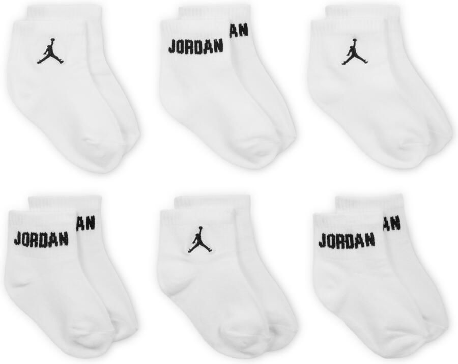 Jordan Everyday Essentials enkelsokken voor baby's peuters (6 paar) Wit - Foto 2