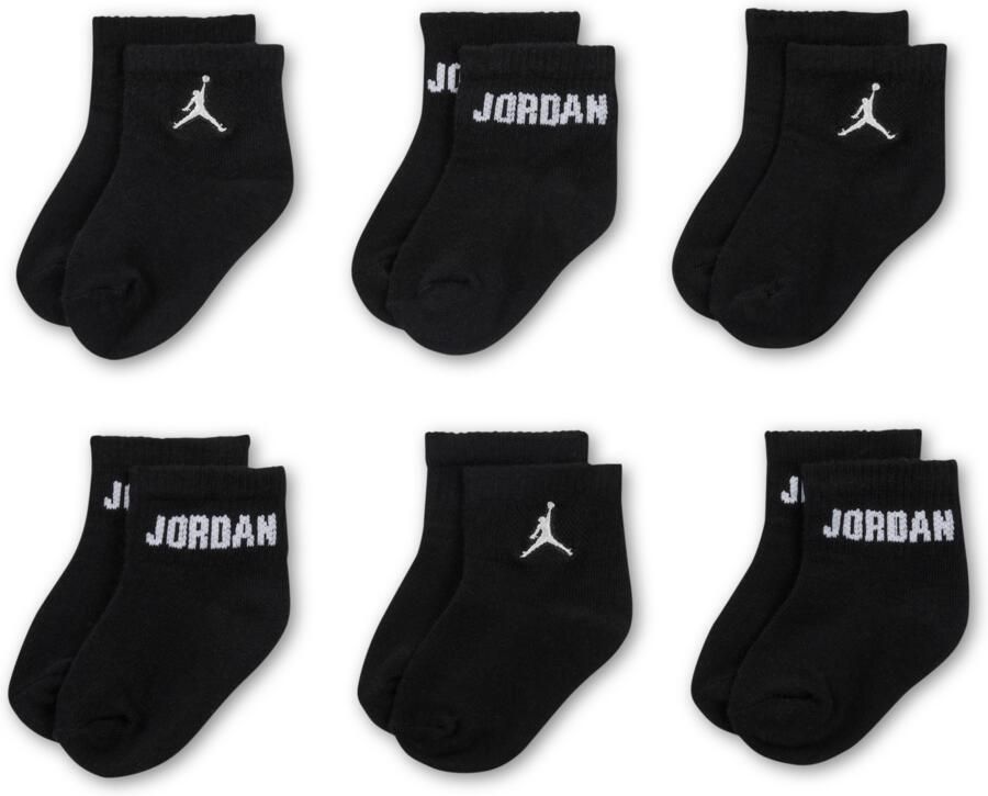 Jordan Everyday Essentials enkelsokken voor baby's peuters (6 paar) Zwart - Foto 3