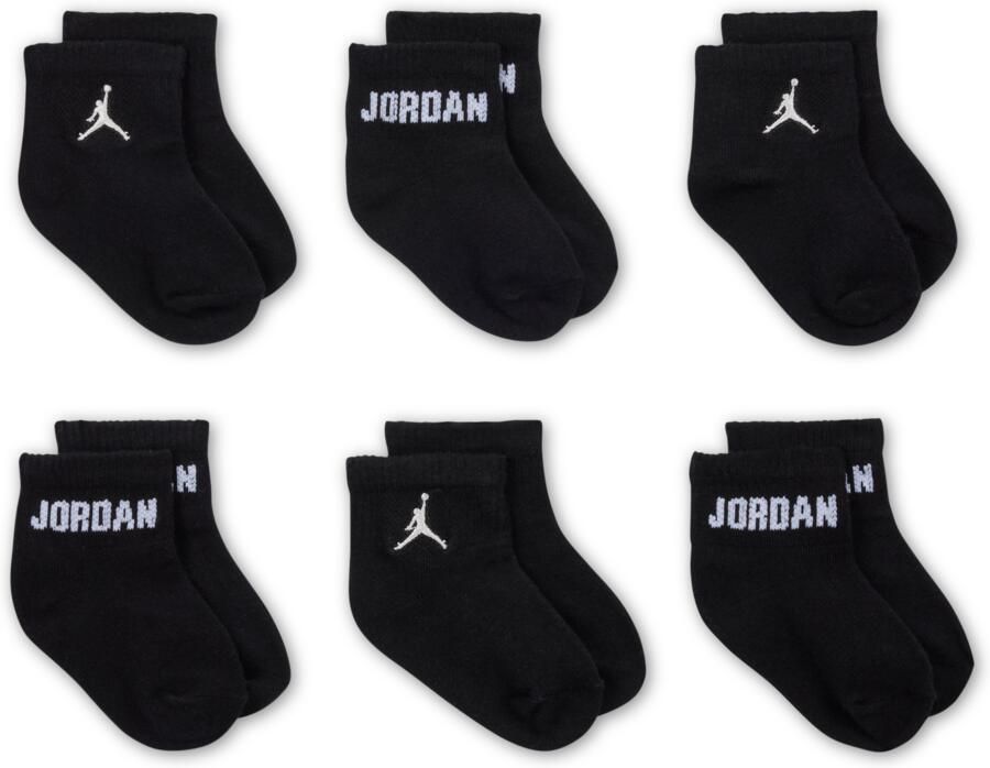 Jordan Everyday Essentials enkelsokken voor baby's peuters (6 paar) Zwart - Foto 2