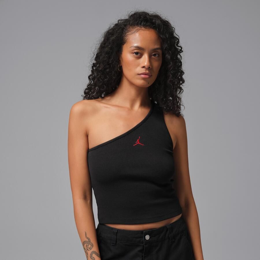 Jordan Flight Asymmetrische tanktop voor dames Zwart - Foto 4