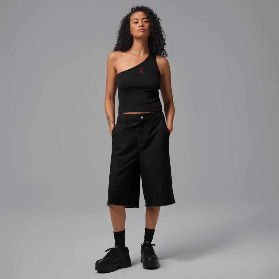 Jordan Flight Asymmetrische tanktop voor dames Zwart - Foto 3