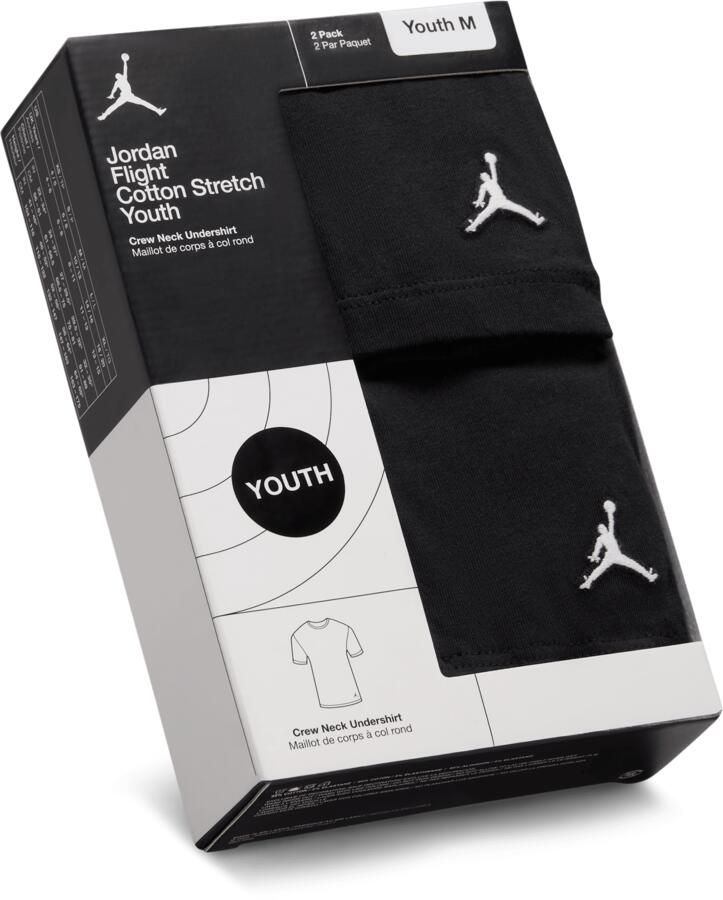 Jordan Flight Base T-shirts voor kids (2 stuks) Zwart