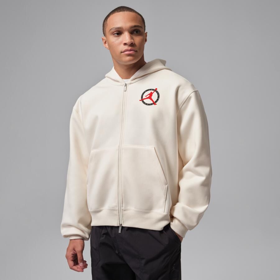 Jordan Flight Club Fleece knit sweatshirt met rits voor heren Bruin - Foto 4