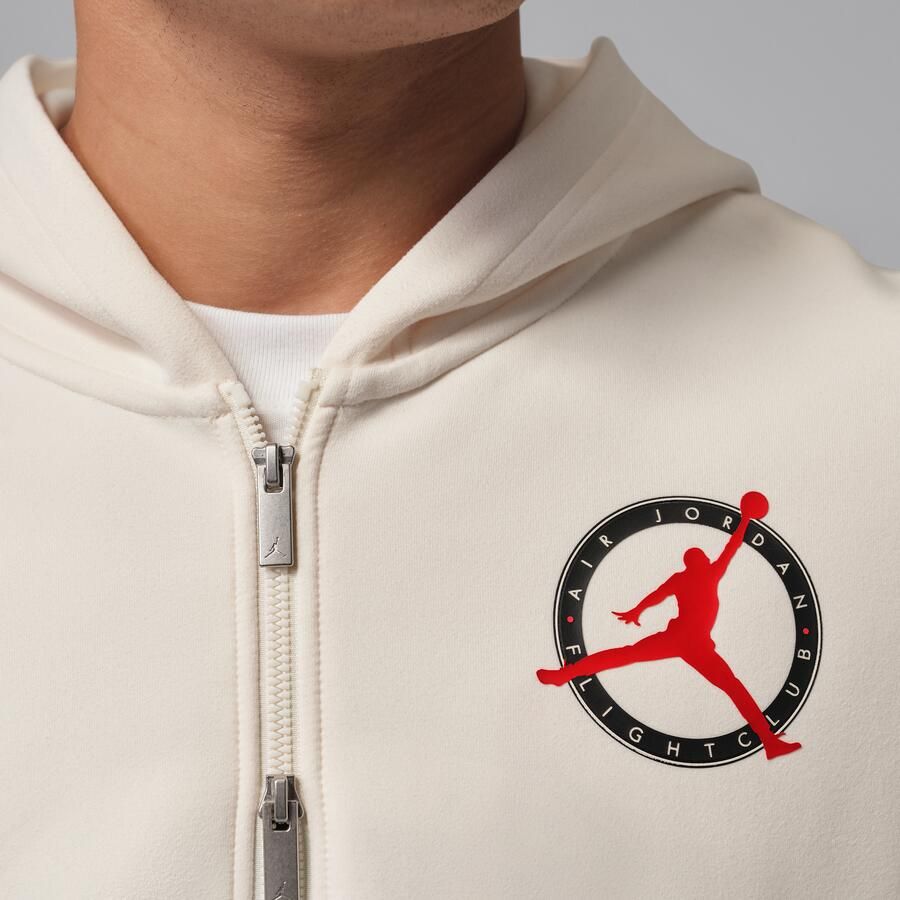 Jordan Flight Club Fleece knit sweatshirt met rits voor heren Bruin - Foto 3