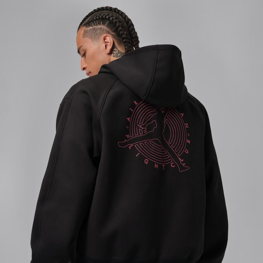 Jordan Flight Club Fleece knit sweatshirt met rits voor heren Zwart - Foto 4