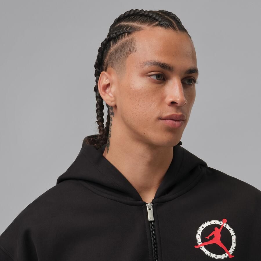 Jordan Flight Club Fleece knit sweatshirt met rits voor heren Zwart - Foto 2