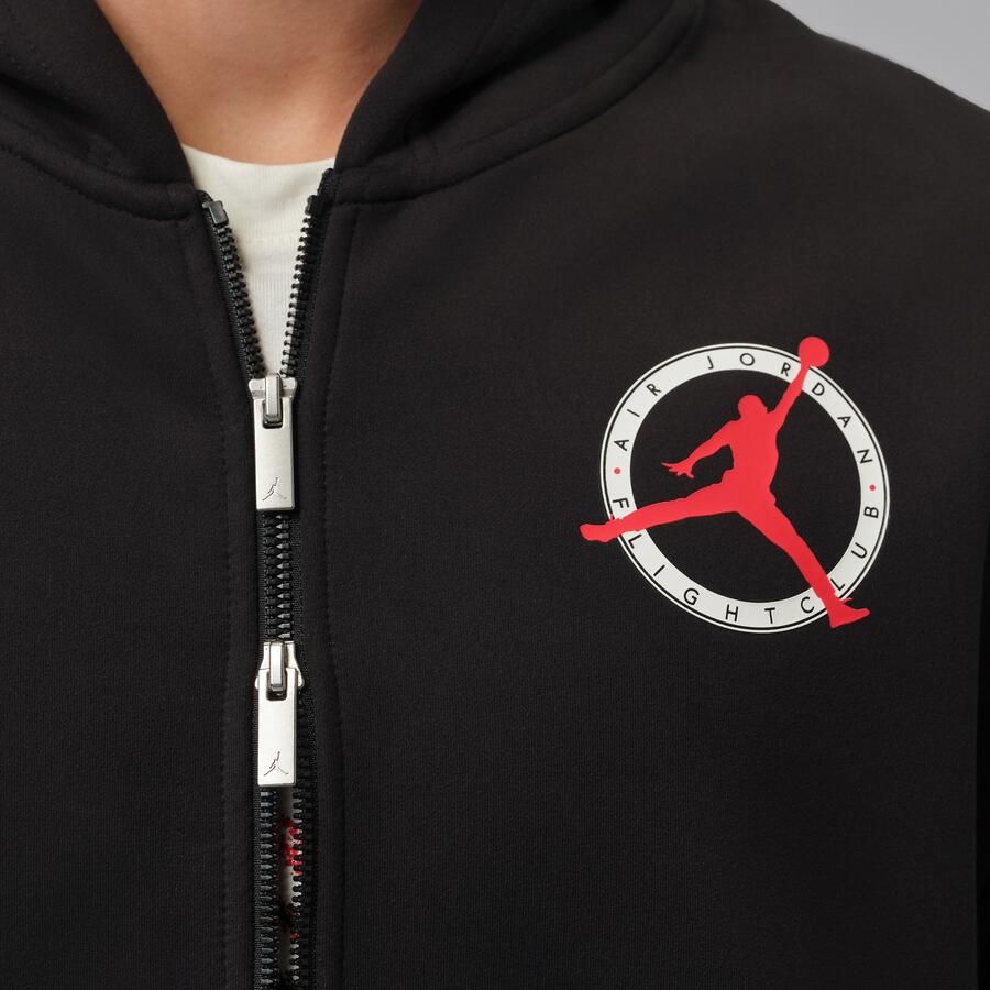 Jordan Flight Club Fleece knit sweatshirt met rits voor heren Zwart - Foto 3