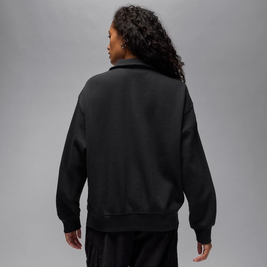 Jordan Flight damestop met wafelpatroon en lange mouwen Zwart