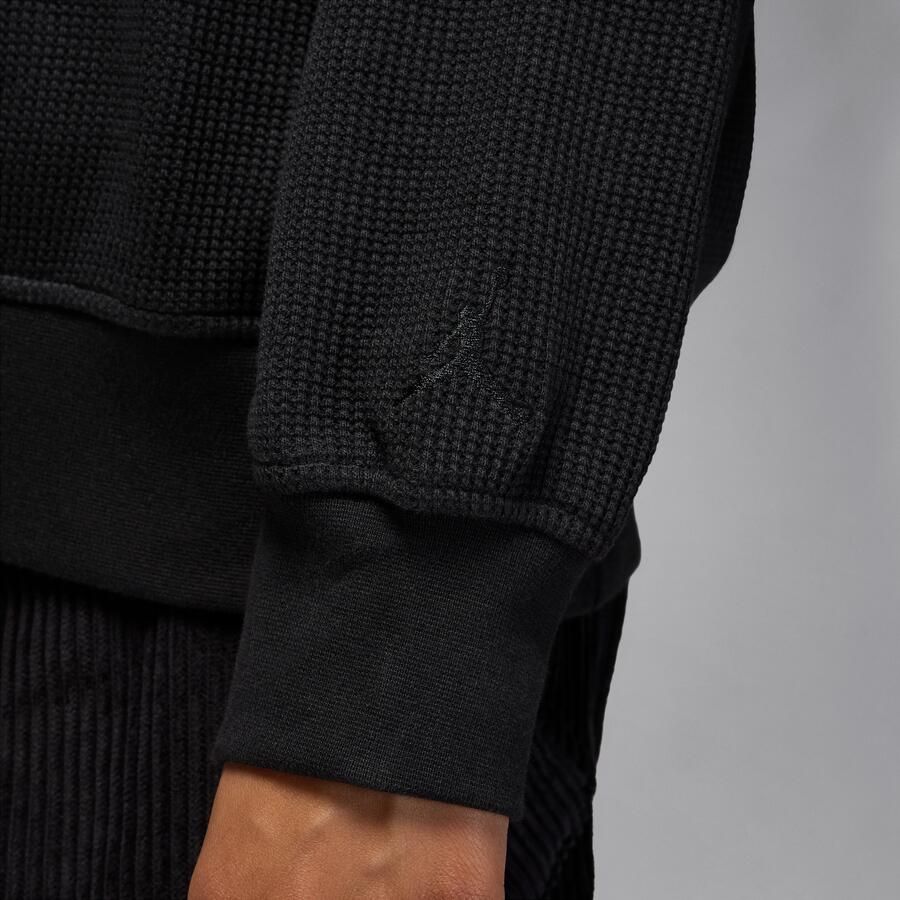 Jordan Flight damestop met wafelpatroon en lange mouwen Zwart - Foto 3