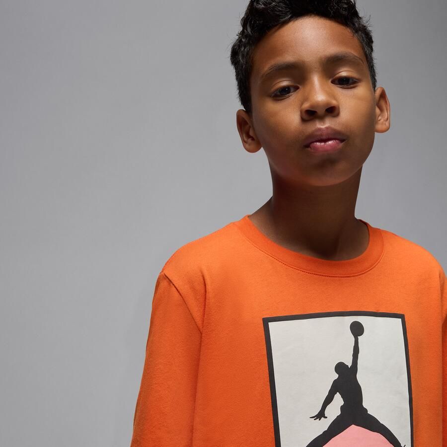 Jordan Flight Essentials T-shirt met boxed logo 3.0 voor kids Oranje - Foto 2