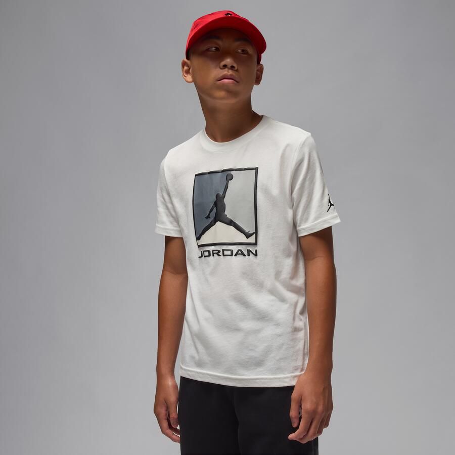 Jordan Flight Essentials T-shirt met boxed logo 3.0 voor kids Wit - Foto 4