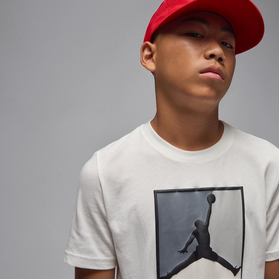Jordan Flight Essentials T-shirt met boxed logo 3.0 voor kids Wit - Foto 2