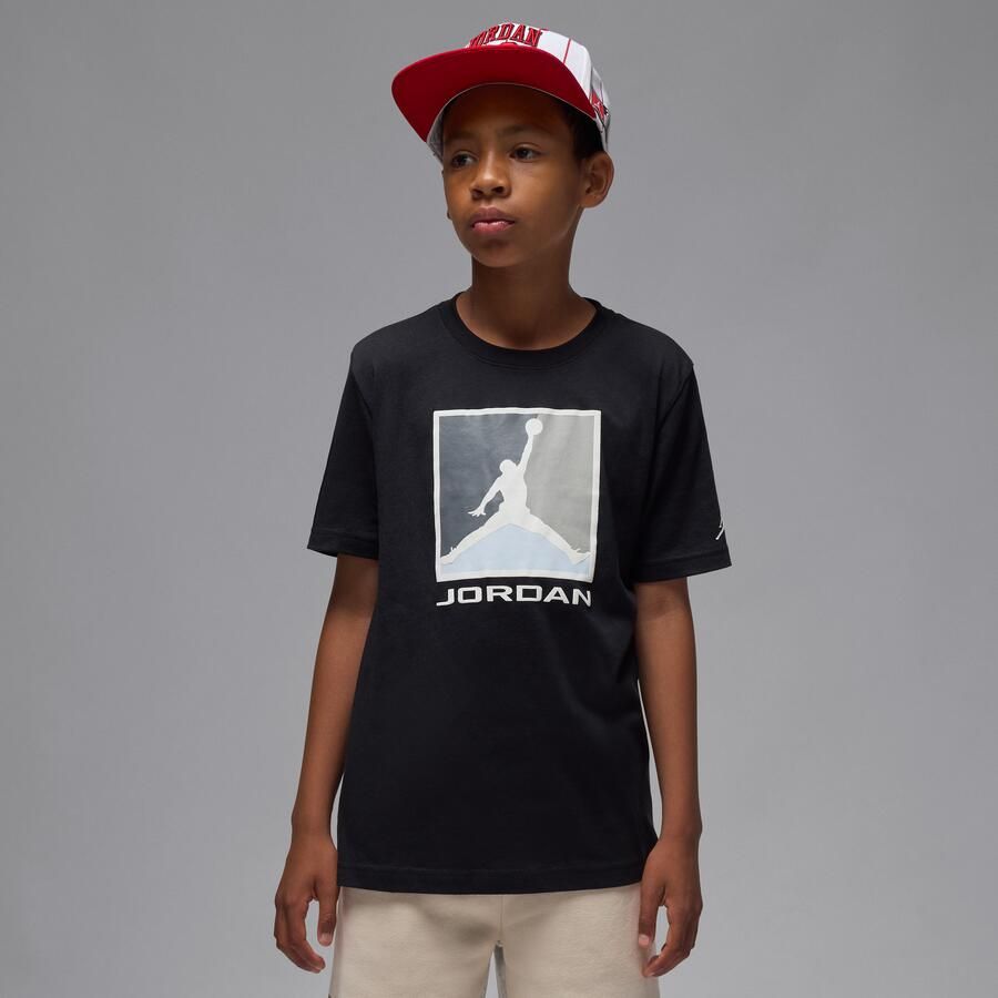 Jordan Flight Essentials T-shirt met boxed logo 3.0 voor kids Zwart - Foto 4