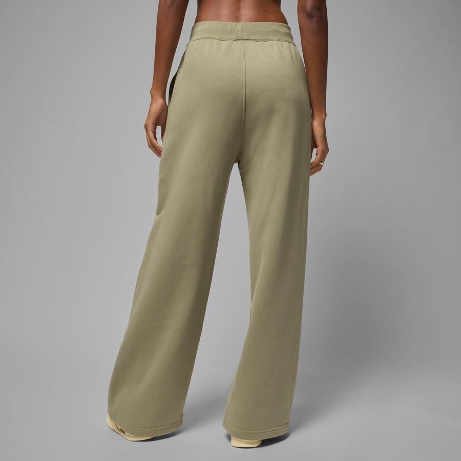 Jordan Flight Fleece damesbroek van sweatstof met open zoom Bruin