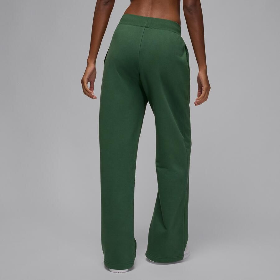 Jordan Flight Fleece damesbroek van sweatstof met open zoom Groen