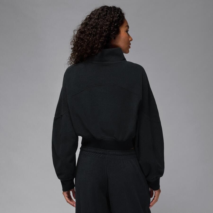 Jordan Flight Fleece damestop met korte rits Zwart
