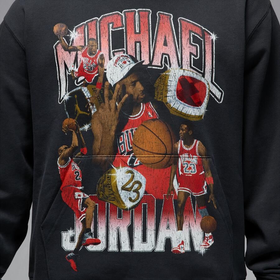 Jordan Flight Fleece Hoodie met graphic voor heren Zwart - Foto 2