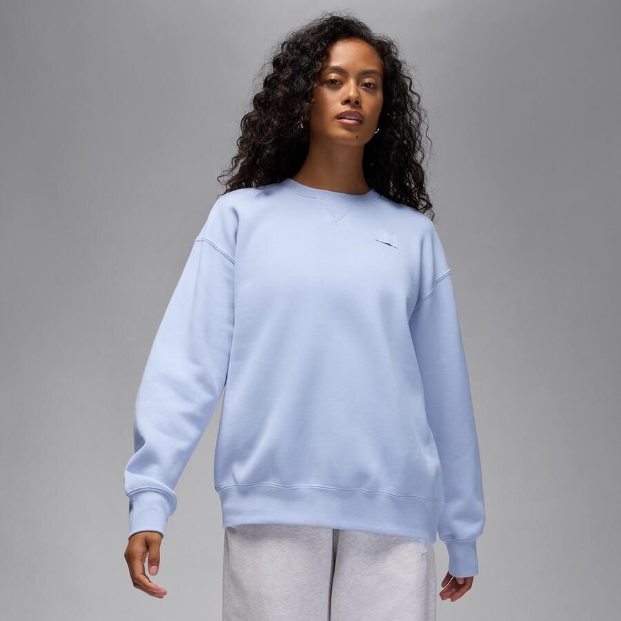 Jordan Flight Fleece sweatshirt met ronde hals voor dames Grijs - Foto 4