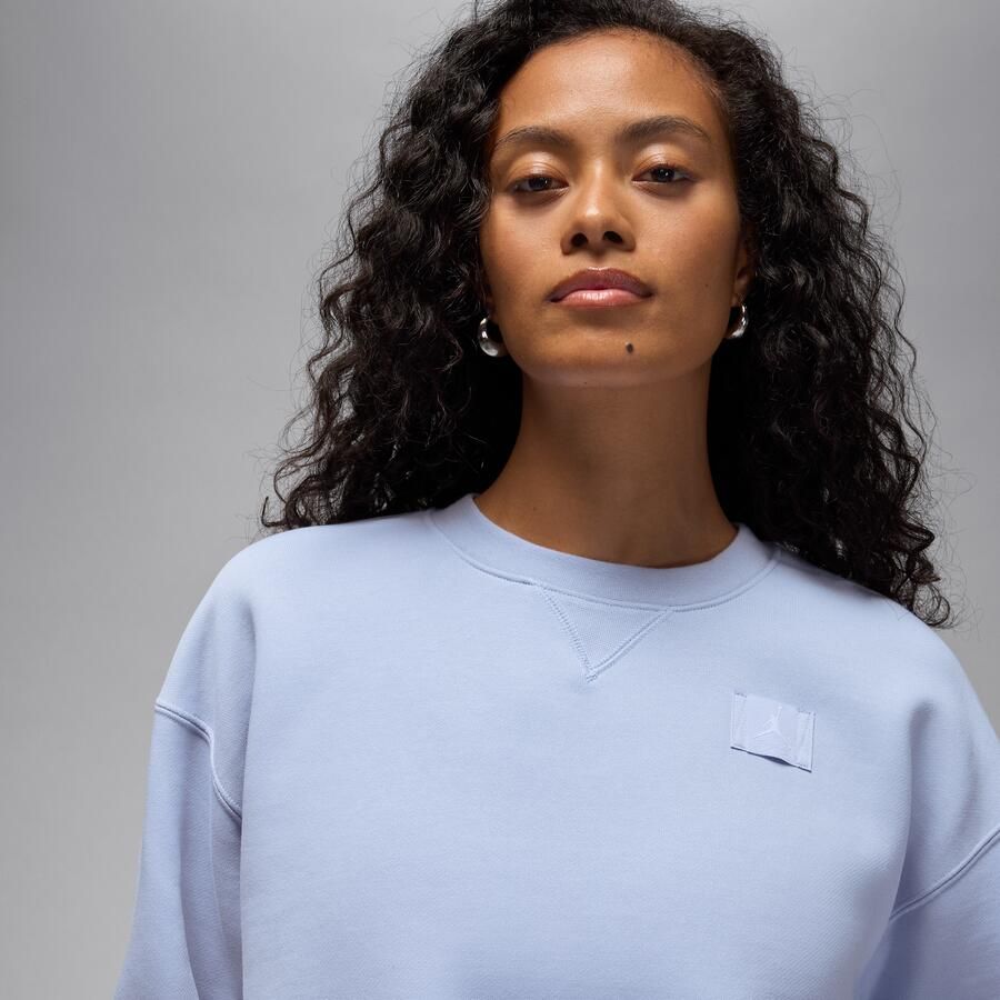 Jordan Flight Fleece sweatshirt met ronde hals voor dames Grijs - Foto 2