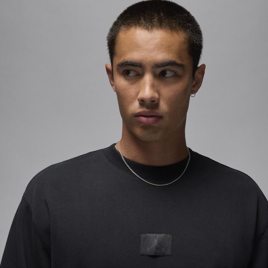 Jordan Flight Fleece sweatshirt met ronde hals voor heren Zwart - Foto 2