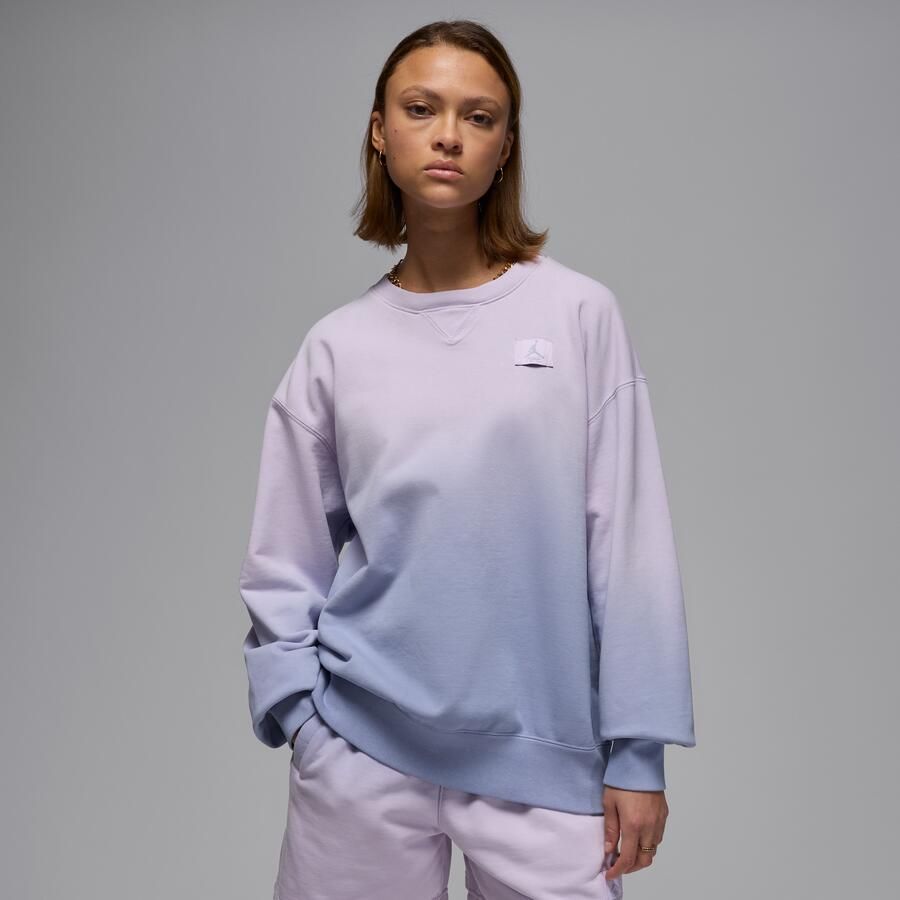 Jordan Flight Fleece sweatshirt van sweatstof met ronde hals voor dames Paars - Foto 4
