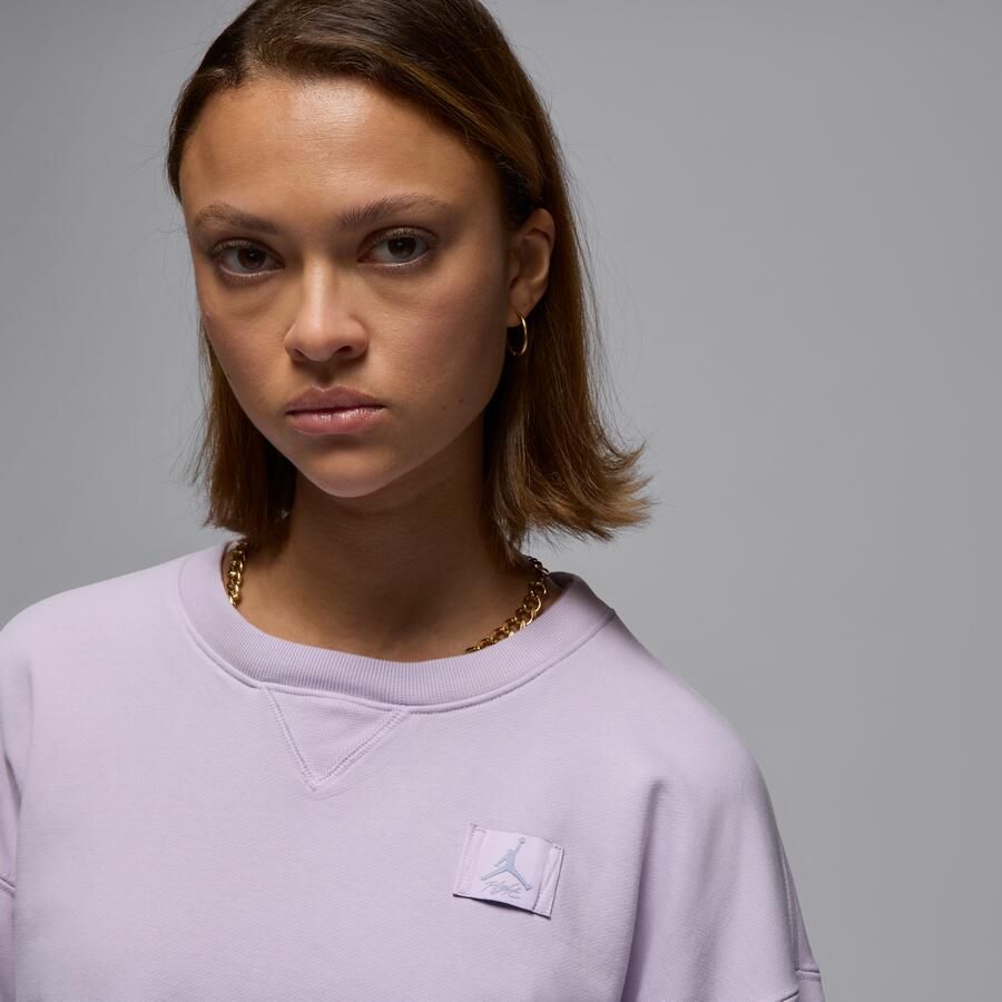 Jordan Flight Fleece sweatshirt van sweatstof met ronde hals voor dames Paars - Foto 2