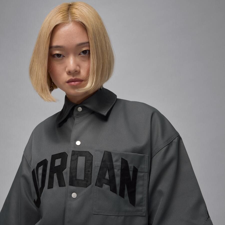 Jordan Flight geweven damestop met korte mouwen Grijs - Foto 2