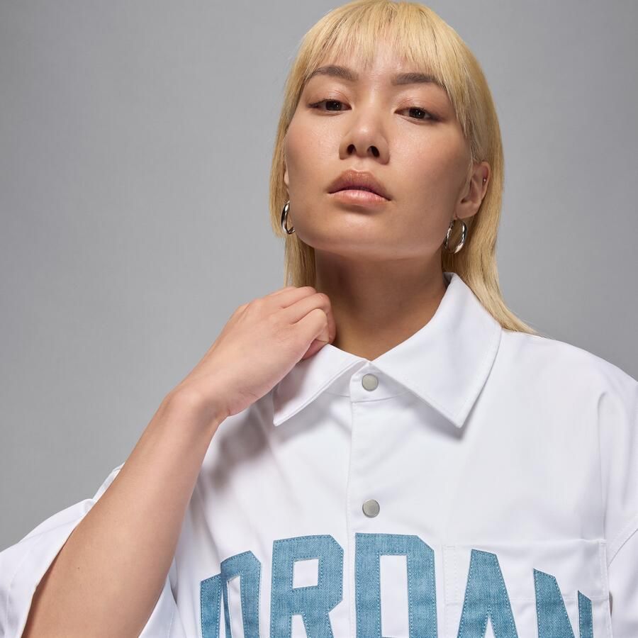 Jordan Flight geweven damestop met korte mouwen Wit - Foto 2