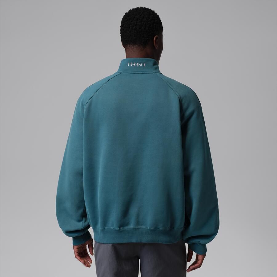 Jordan Flight herenfleece met korte rits en graphic Blauw