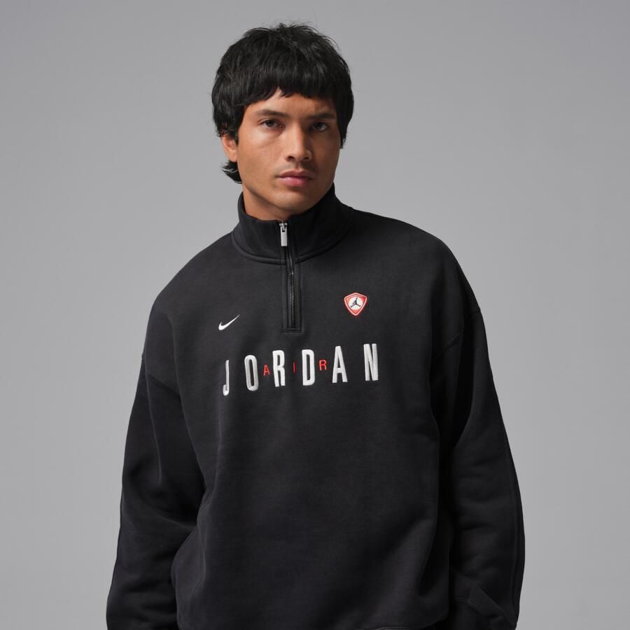 Jordan Flight herenfleece met korte rits en graphic Zwart - Foto 4