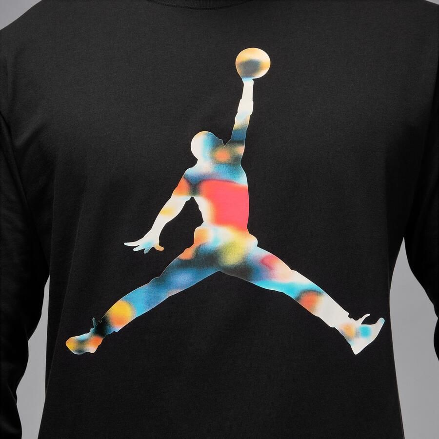 Jordan Flight herenshirt met lange mouwen en ronde hals Zwart - Foto 3