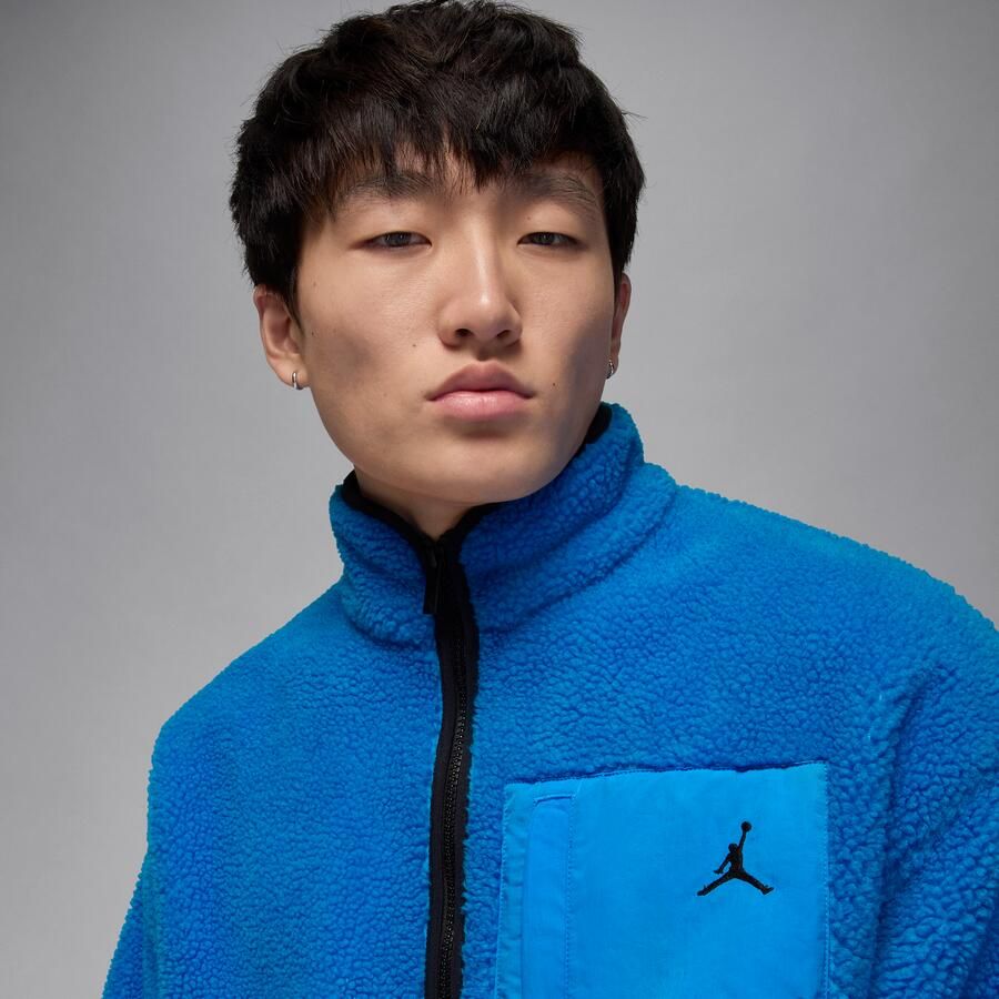 Jordan Flight High Pile Shearling jack voor heren Blauw - Foto 2