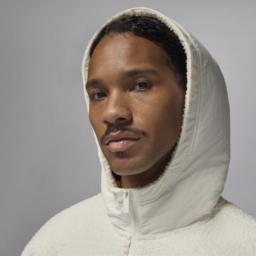 Jordan Flight hoodie van hoogpolige fleece voor heren Wit