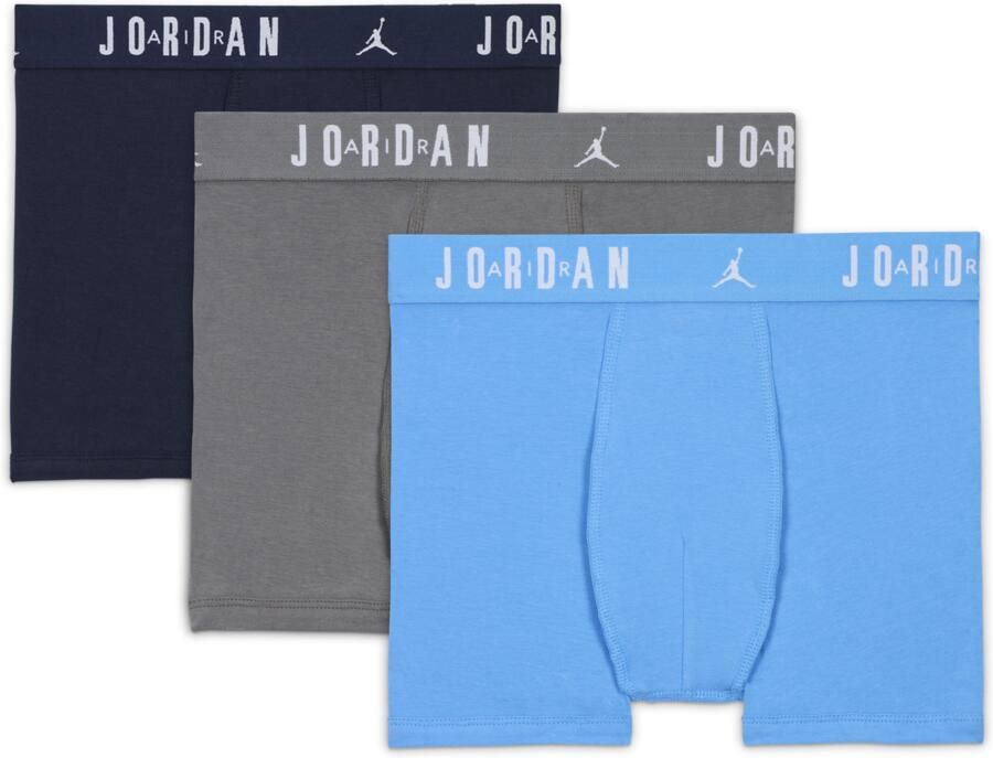 Jordan Flight katoenen boxershorts voor kids (3 stuks) Blauw