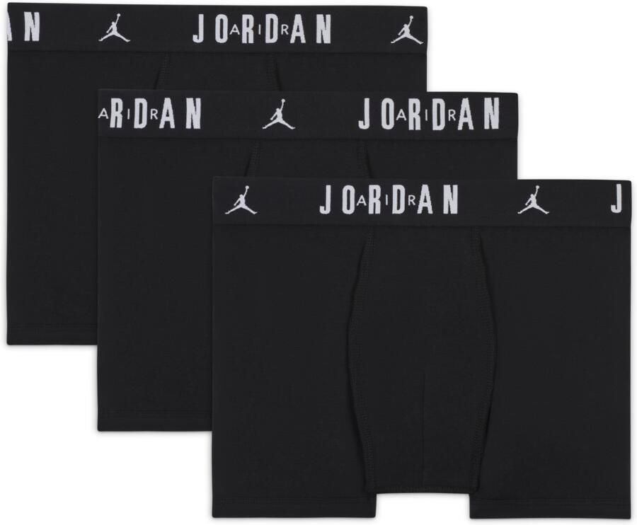 Jordan Flight katoenen boxershorts voor kids (3 stuks) Zwart