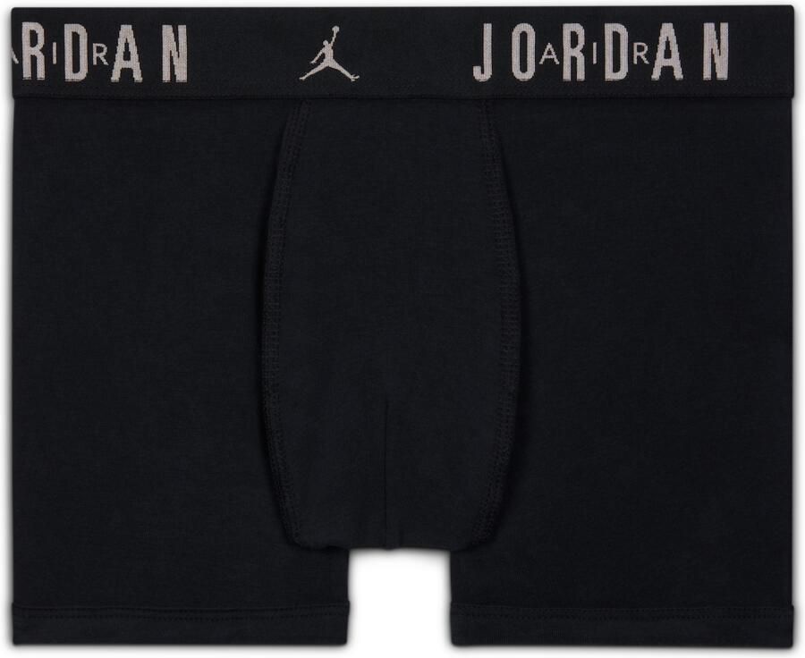 Jordan Flight katoenen boxershorts voor kids (3 stuks) Zwart