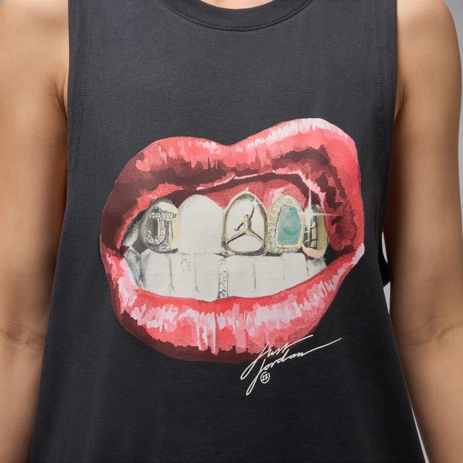 Jordan Flight mouwloos T-shirt met graphic voor dames Zwart - Foto 3