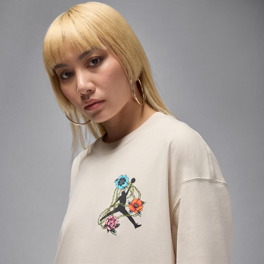 Jordan Flight oversized T-shirt met graphic voor dames Bruin - Foto 2