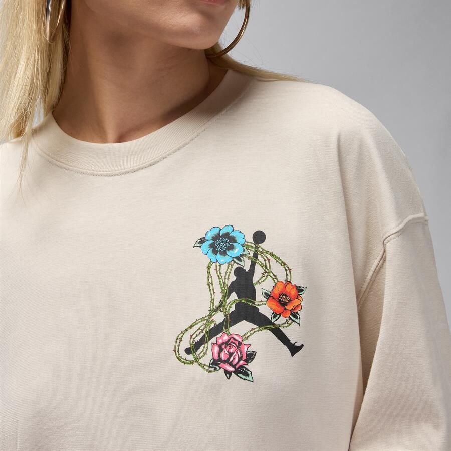 Jordan Flight oversized T-shirt met graphic voor dames Bruin - Foto 3