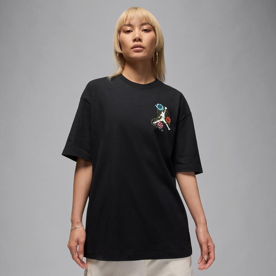 Jordan Flight oversized T-shirt met graphic voor dames Zwart